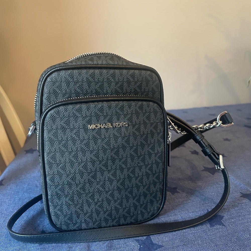 Michael Kors Black Monogram Crossbody Belt Bag